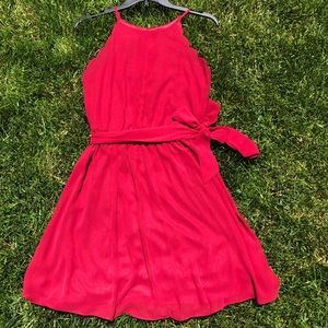Simple Red Dress with Removable Belt